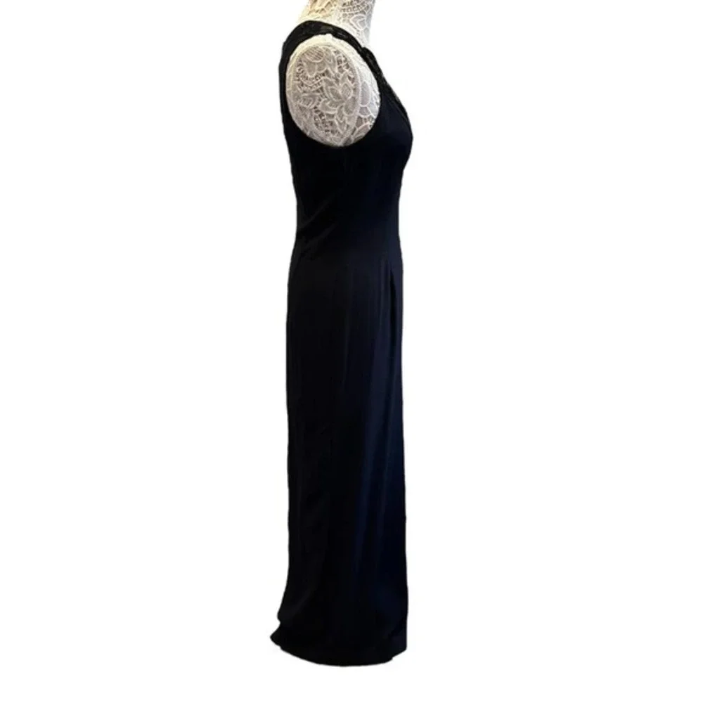 Vintage Jessica McClintock Gunne Sax Black Lace Detail Long Dress Size 11/12 - Picture 3 of 9